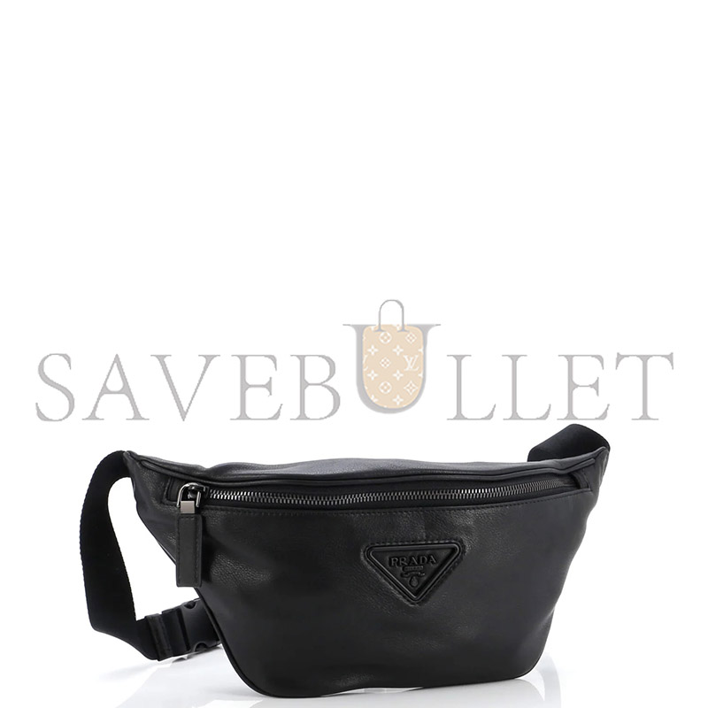 Pra*a zip belt bag leather small 2vl033 (18*15.5cm)